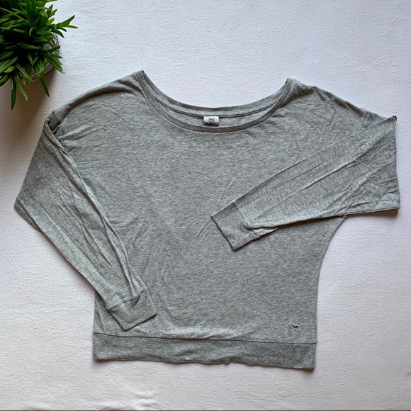 PINK Crewneck Grey Long Sleeve Shirt